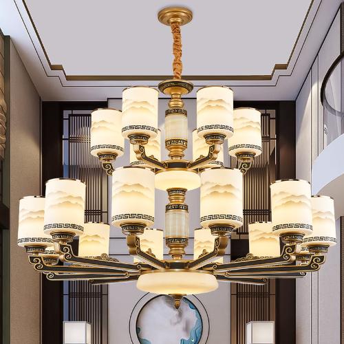 新中式複式樓別墅客廳大吊燈