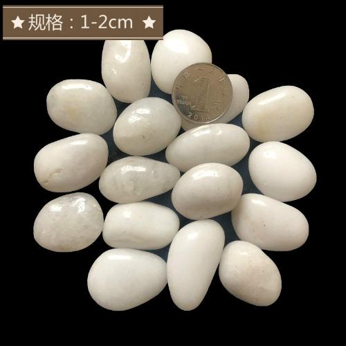 天然白色高拋光鵝卵石頭雨花石白色石頭鵝暖石魚缸園林造景卵石