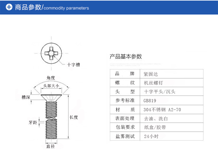 螺丝参数表