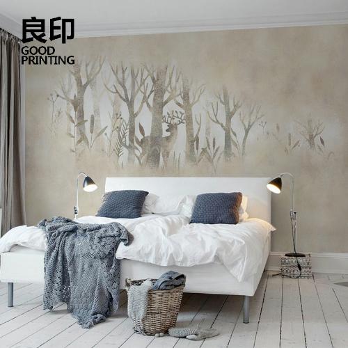 良印麋鹿北歐無紡布牆紙個性創意電視背景牆簡歐壁紙定製壁畫牆布