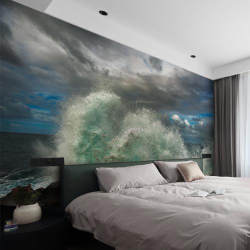 OXICO 瑞典進口3d磅礴大海壁畫臥室客廳餐廳藝術定製牆紙 風暴