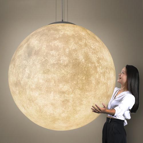 月球燈吊燈北歐設計師創意臥室燈餐廳工裝燈圓球星球月亮燈飾網紅