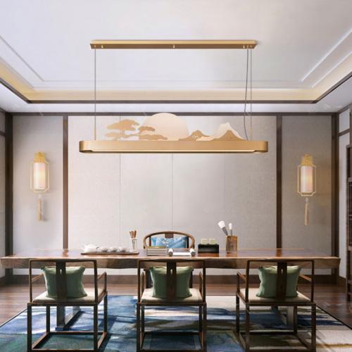 新中式吊燈禪意山水藝術前臺書房簡約現代中國風大堂茶室餐廳吊燈