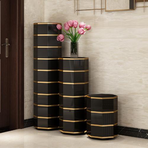 360旋轉鞋櫃創意輕奢家用門口入戶進門 玄關門廳圓形圓柱收納神器