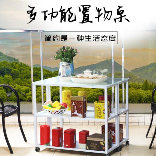 廚房陽臺置物桌配菜桌子多功能轉角桌簡易長方形置物架休閒茶桌