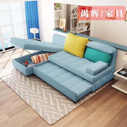 北歐現代簡約小戶型布藝沙發牀單人雙人貴妃椅兩用多功能沙發組合