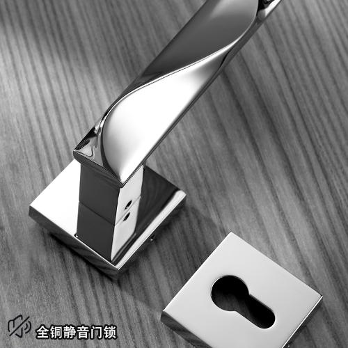 世連泰好 TaiGood ME1927 全銅靜音北歐簡約室內臥室實木分體門鎖