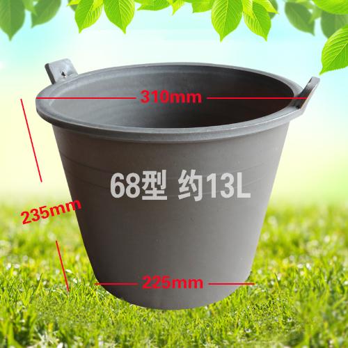 13升68型加厚耐摔灰色建築工地塑料垃圾水桶牛筋王水泥灰鬥