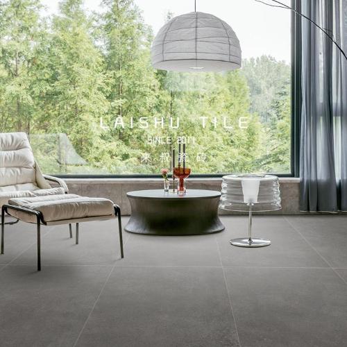 。侘寂啞光全瓷灰色客廳微水泥瓷磚衛生間廚房素色赤貧風地板磚
