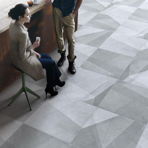 北歐風灰色水泥磚600混搭幾何花磚啞光防滑地磚復古客餐廳仿古磚
