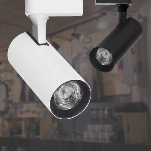 LED軌道燈30W射燈服裝店商場超市明裝導軌燈大功率COB兩線軌道燈