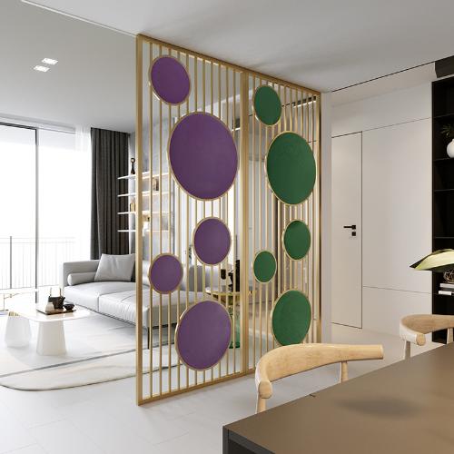 現代簡約鐵藝屏風 家用客廳玄關輕奢鏤空隔斷創意辦公室裝飾屏風