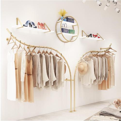 創意服裝店展示架女裝童裝店掛衣杆上牆壁掛式網紅直播賣衣服貨架
