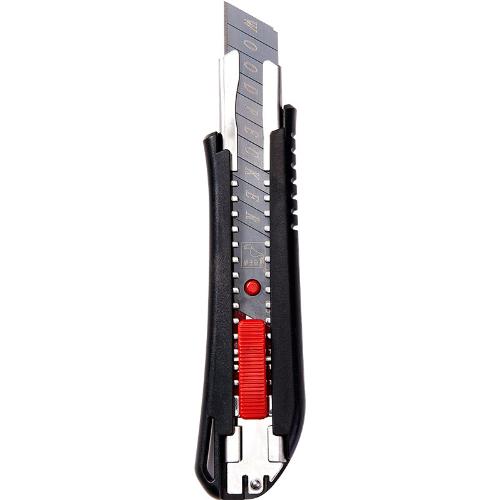 啄木鳥美工刀磨砂防滑工業金屬手工刀架背部凹槽黑刃18mm壁紙刀