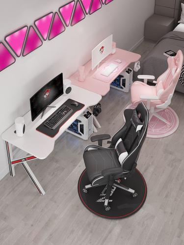 雙人電桌椅套裝臺式電腦桌家用情侶粉色書桌網吧全套一體技