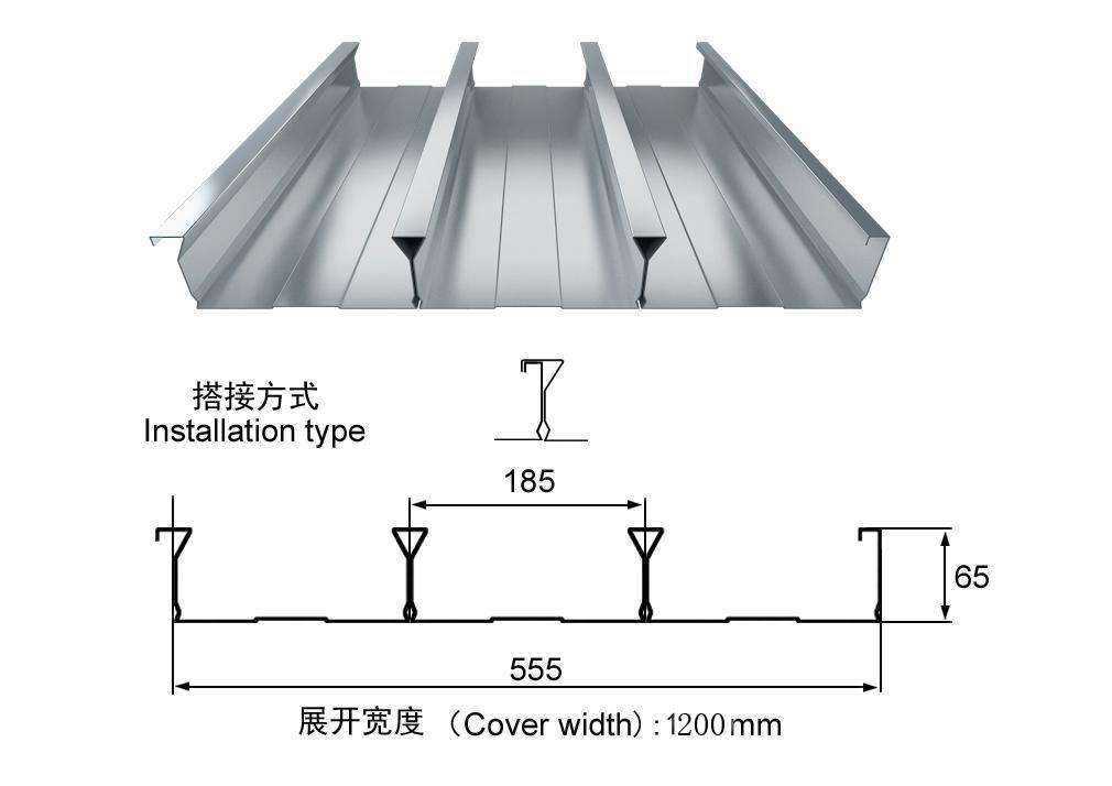 YXB65-185-555闭口楼承板