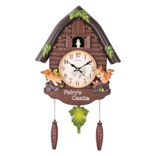 創意掛鐘 小鳥裝飾報時咕咕鐘  clock 靜音掃秒