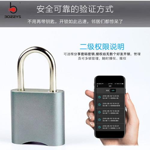 智能密碼鎖藍牙電子掛鎖防盜通用倉庫大門鎖健身房櫃子外賣箱鎖頭