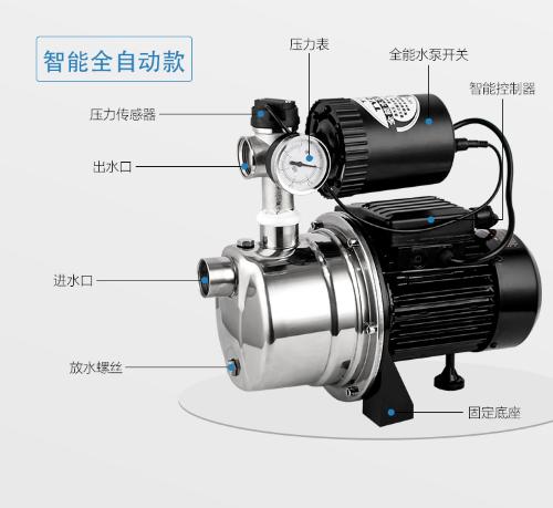 不鏽鋼自吸泵220V變頻管道增壓泵家用自來水井水噴射泵自動抽水泵