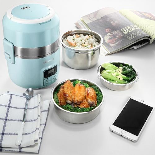 小熊蒸煮飯盒雙層微電腦電熱飯盒DFH-B20J1電火鍋定時預約進出口