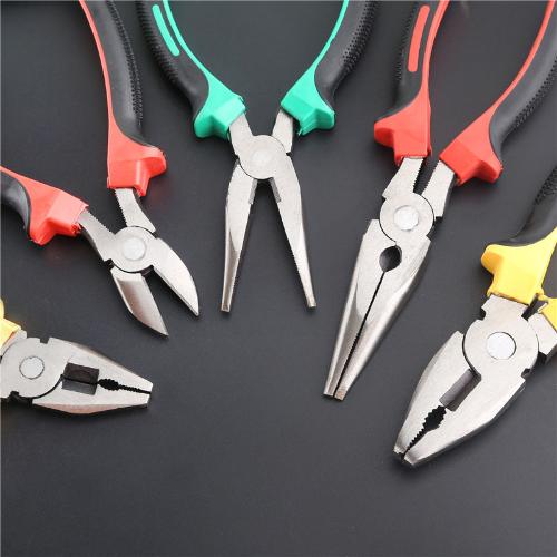 大號8寸按摩柄老虎鉗鋼絲鉗 多功能尖嘴撥線鉗 手動平嘴鉗子