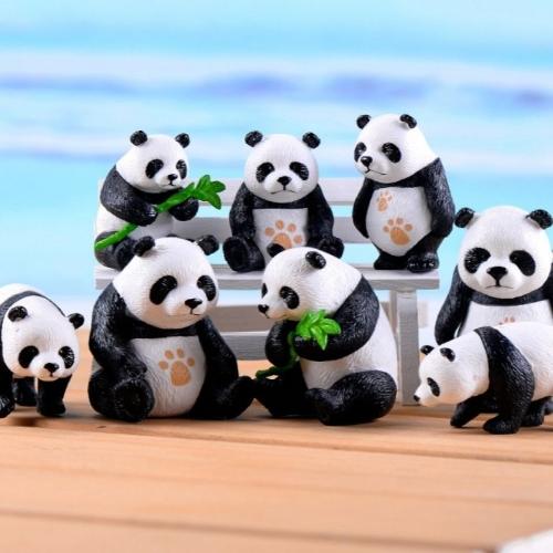 熊貓擺件微景觀盆景裝飾桌面迷你小擺件動物假山多肉文竹造景