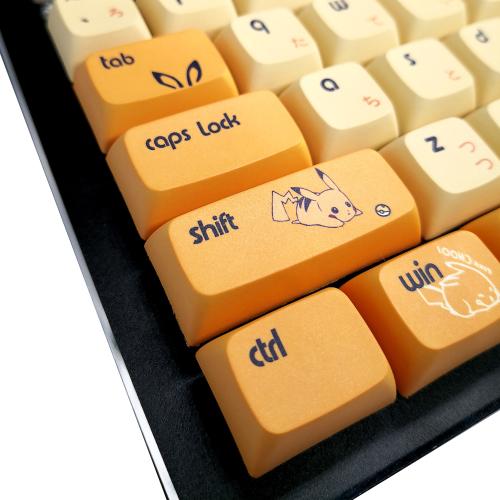 皮卡丘電耗子鍵帽108鍵矮球XDA5面熱昇華PBT機械鍵盤鍵帽IKBC紅龍