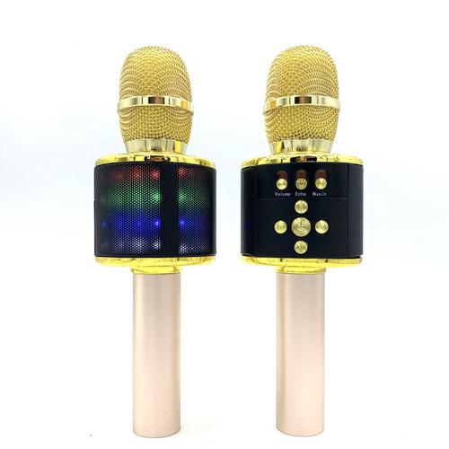 D18無線藍牙麥克風話筒手持一體式七彩帶燈話筒K歌寶音箱