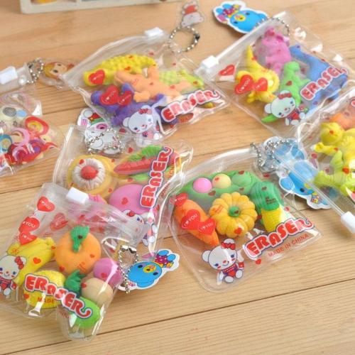 卡通彩色橡皮擦兒童橡皮擦文具套裝橡皮擦小學生獎品