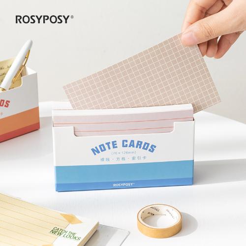 RosyPosy顏系茶香索引卡簡約北歐便利貼 150加厚可書寫英語單詞卡