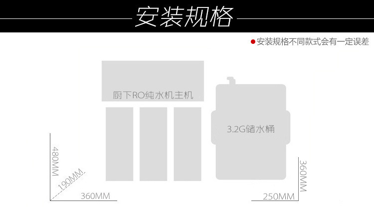 厨下RO机安装尺寸