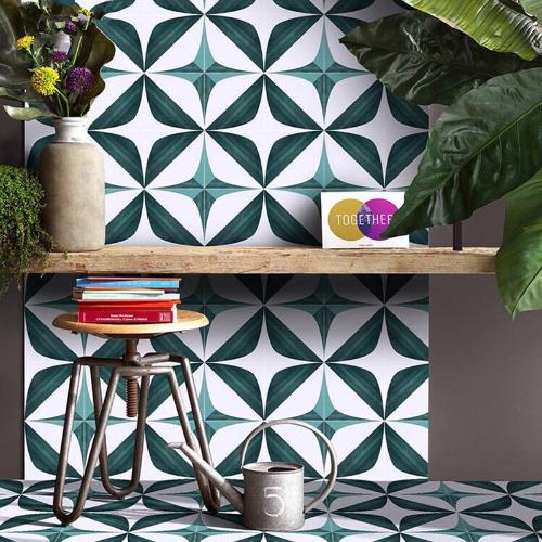 輕奢風摩洛哥復古墨綠色花磚入戶衛生間廚房陽臺防滑地磚民宿瓷磚