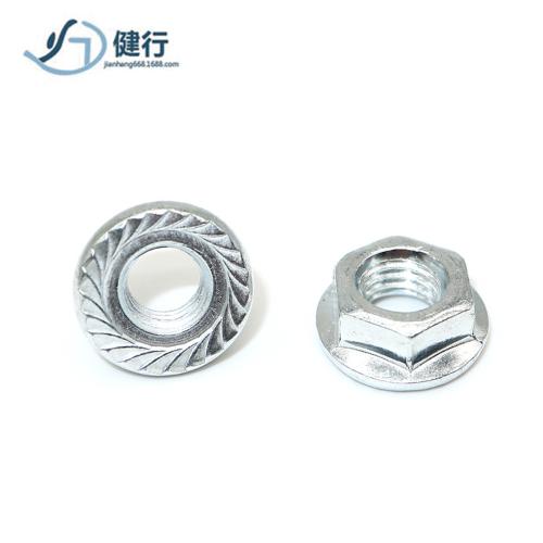 M6法蘭螺母M8外六角螺帽M10帶底齒防滑防鬆螺絲帽M12螺絲