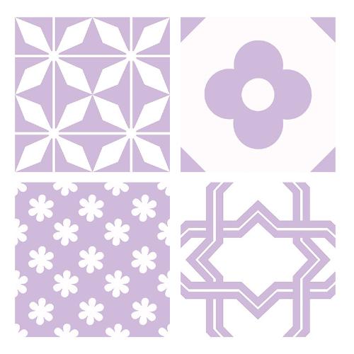 北歐復古紫色小花磚300x300廚房衛生間瓷磚浴室牆磚陽臺防滑地磚