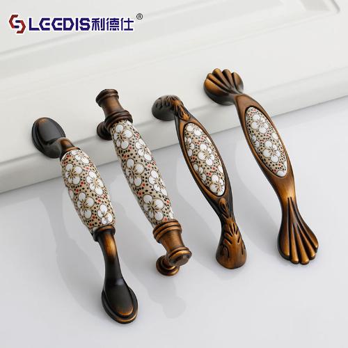 古典中式陶瓷櫥櫃拉手 簡歐抽屜衣櫃門把手 家裝五金配件
