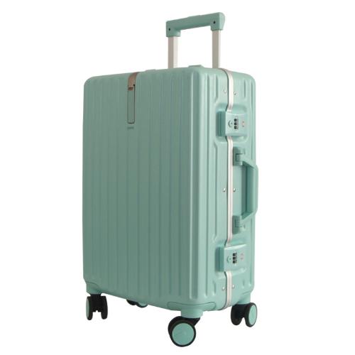 箱包廠糖果色PC密碼拉桿箱行李箱萬向輪拉桿旅行箱20寸鋁框登機箱