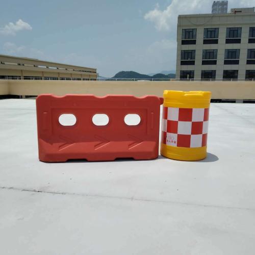 全新料 吹塑注水圓柱形防撞桶 三孔水馬 馬路分流隔離墩 防撞水馬