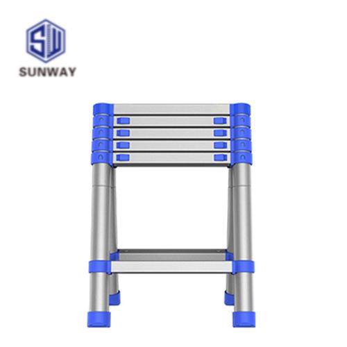 2022款藍色多工功能伸縮梯鋁合金加厚梯子摺疊輕巧方便使用5米高