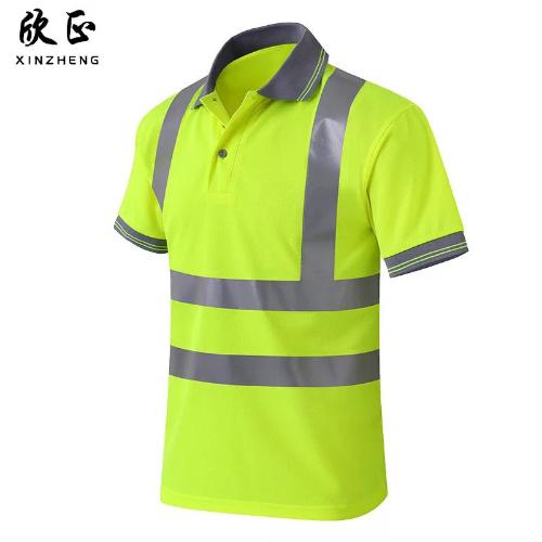 歐美反光建築反光衣Polo衫 安全環衛工程服速幹T恤印字logo